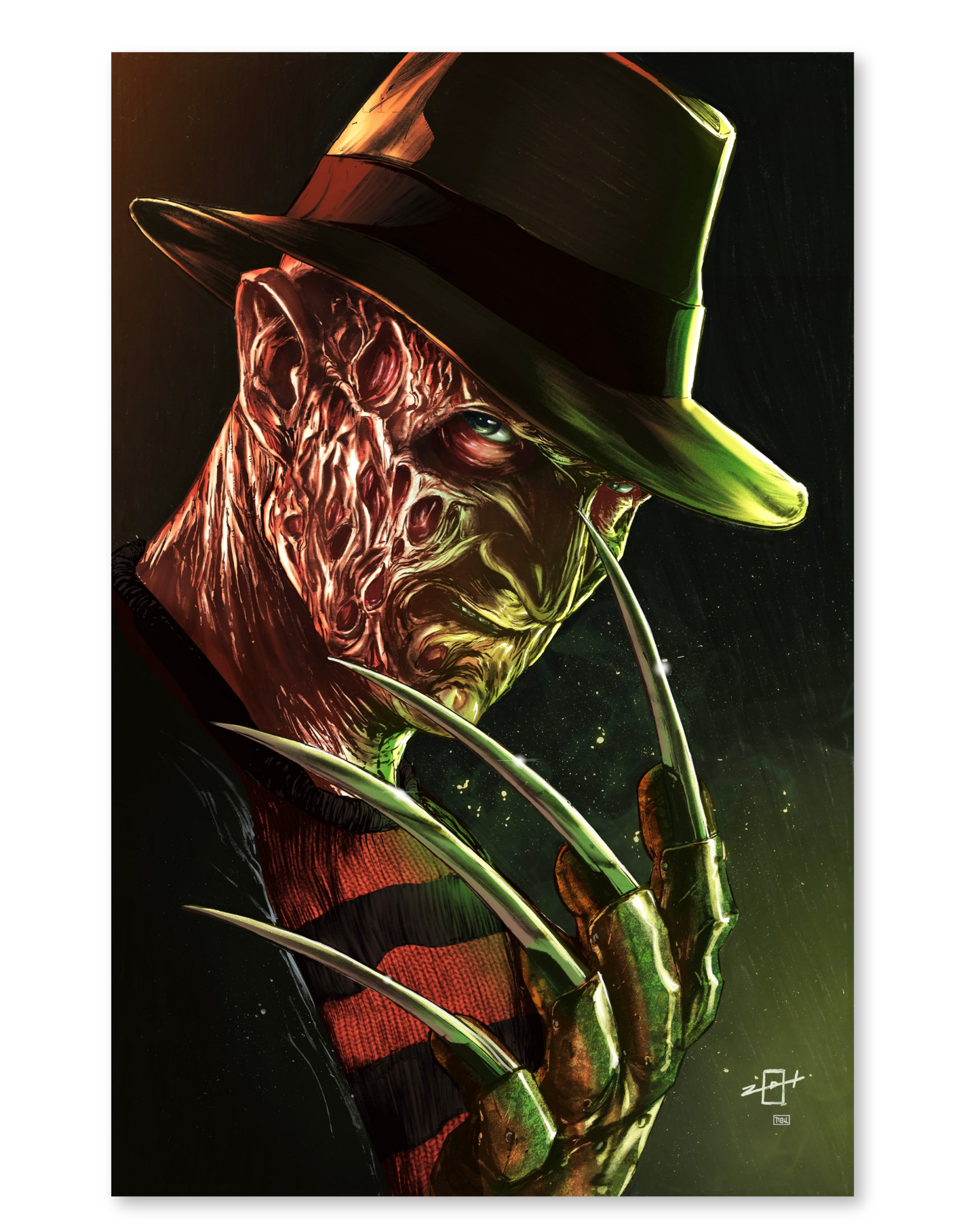 BALTIMORE COMIC-CON 2025 FREDDY KRUEGER EMBOSSED FOIL JONATHAN URIBE LTD 100