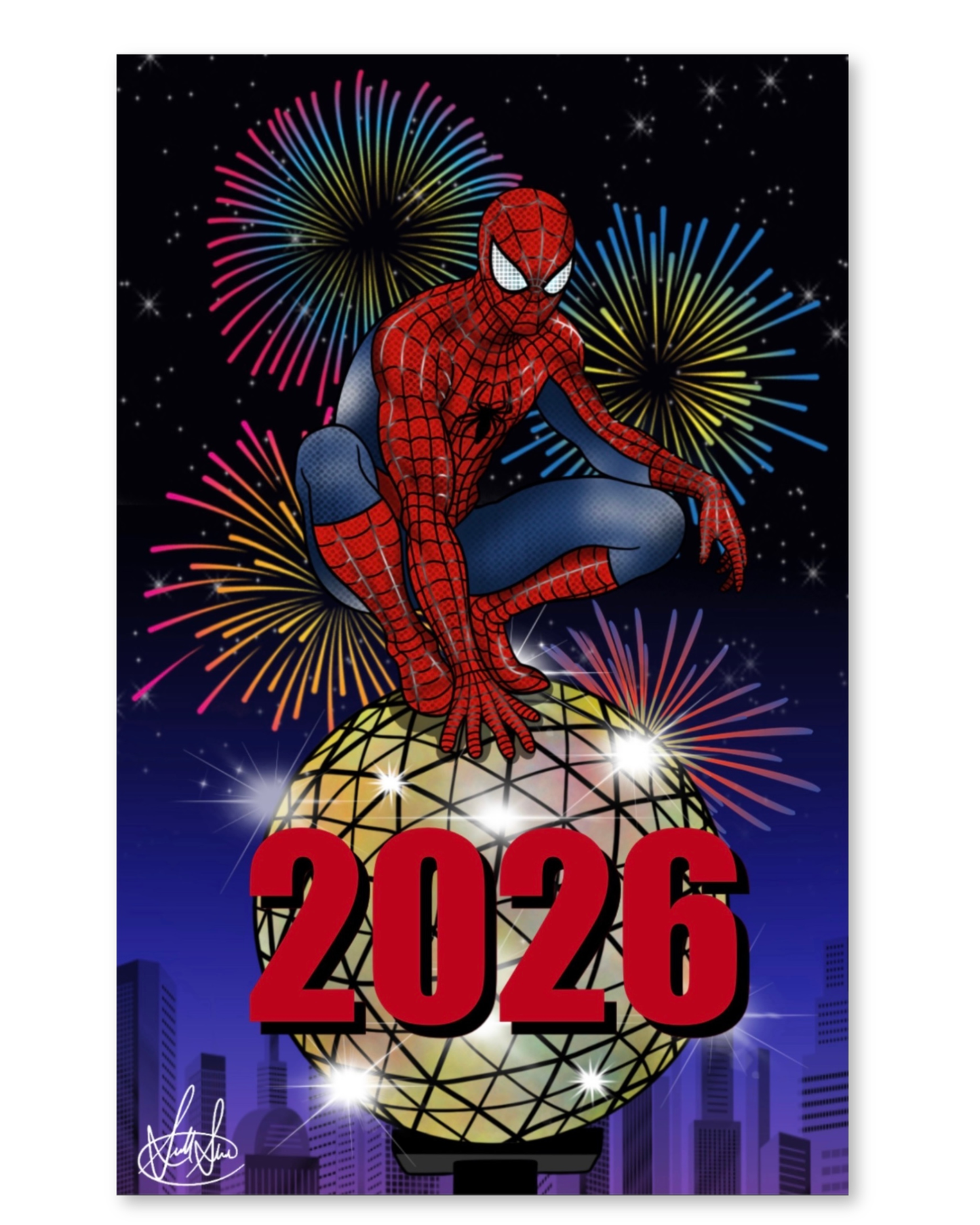 SPIDERMAN NEW YEAR'S 2026 EXCLUSIVE EMBOSSED SPOT FOIL SCOTT STRAKA LTD 24