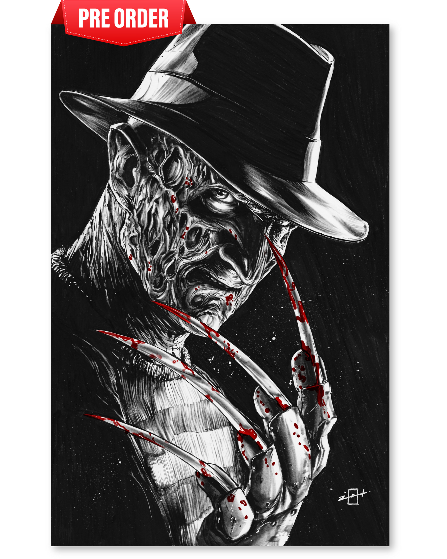 BALTIMORE COMIC-CON 2025 FREDDY KRUEGER B/W EMBOSSED FOIL JONATHAN URIBE LTD 100 ~PREORDER 9/26/25~