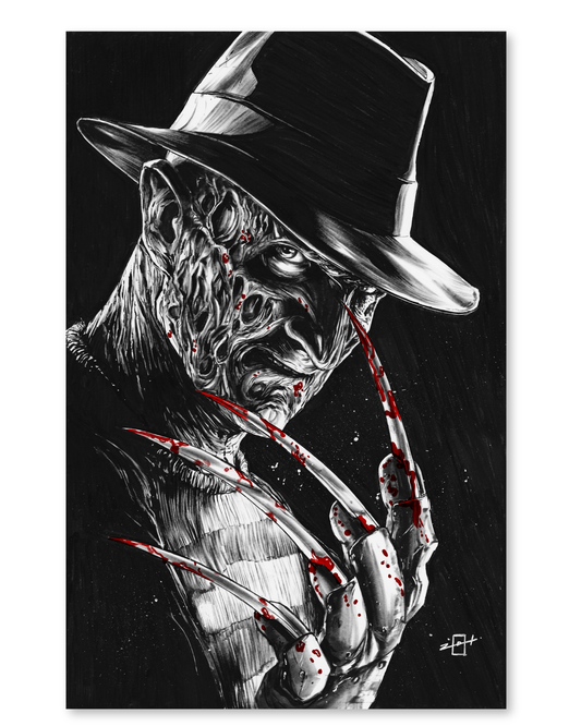 BALTIMORE COMIC-CON 2025 FREDDY KRUEGER B/W EMBOSSED FOIL JONATHAN URIBE LTD 100