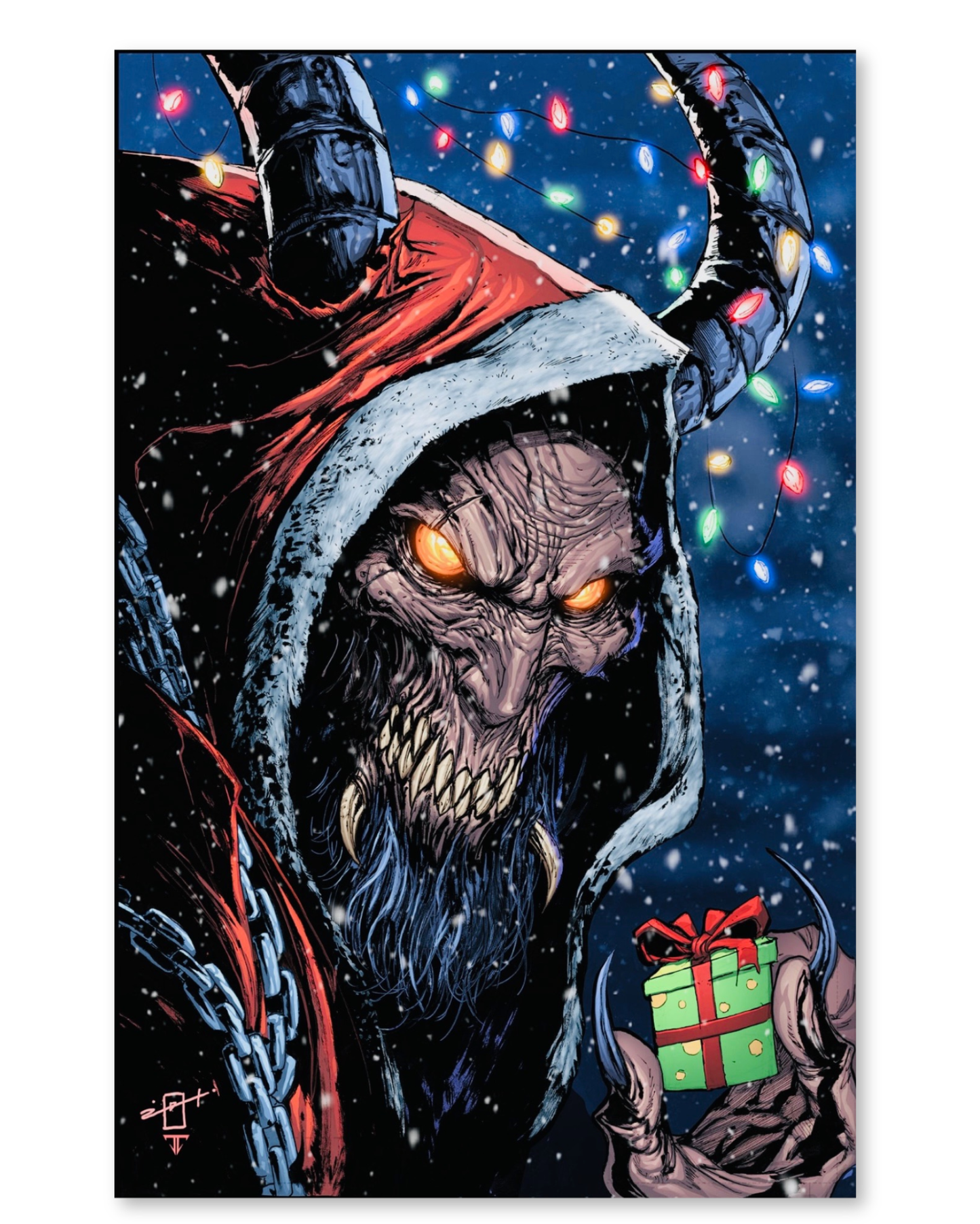 BLACK FRIDAY EXCLUSIVE KRAMPUS EMBOSSED SPOT FOIL JONATHAN URIBE LTD 50