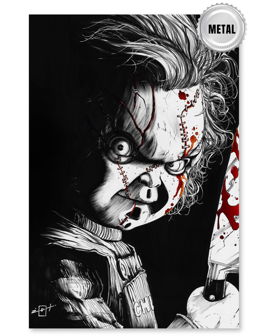 BALTIMORE COMIC-CON 2025 CHUCKY B/W METAL JONATHAN URIBE LTD 10