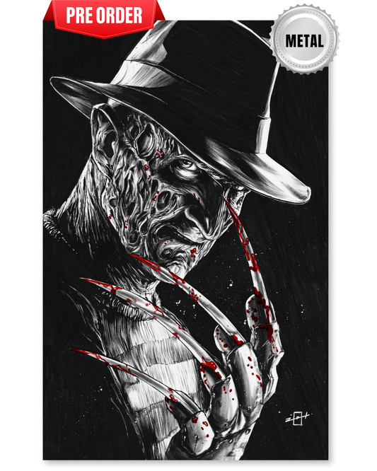 BALTIMORE COMIC-CON 2025 FREDDY KRUEGER B/W METAL JONATHAN URIBE LTD 10 ~PREORDER 9/26/25~