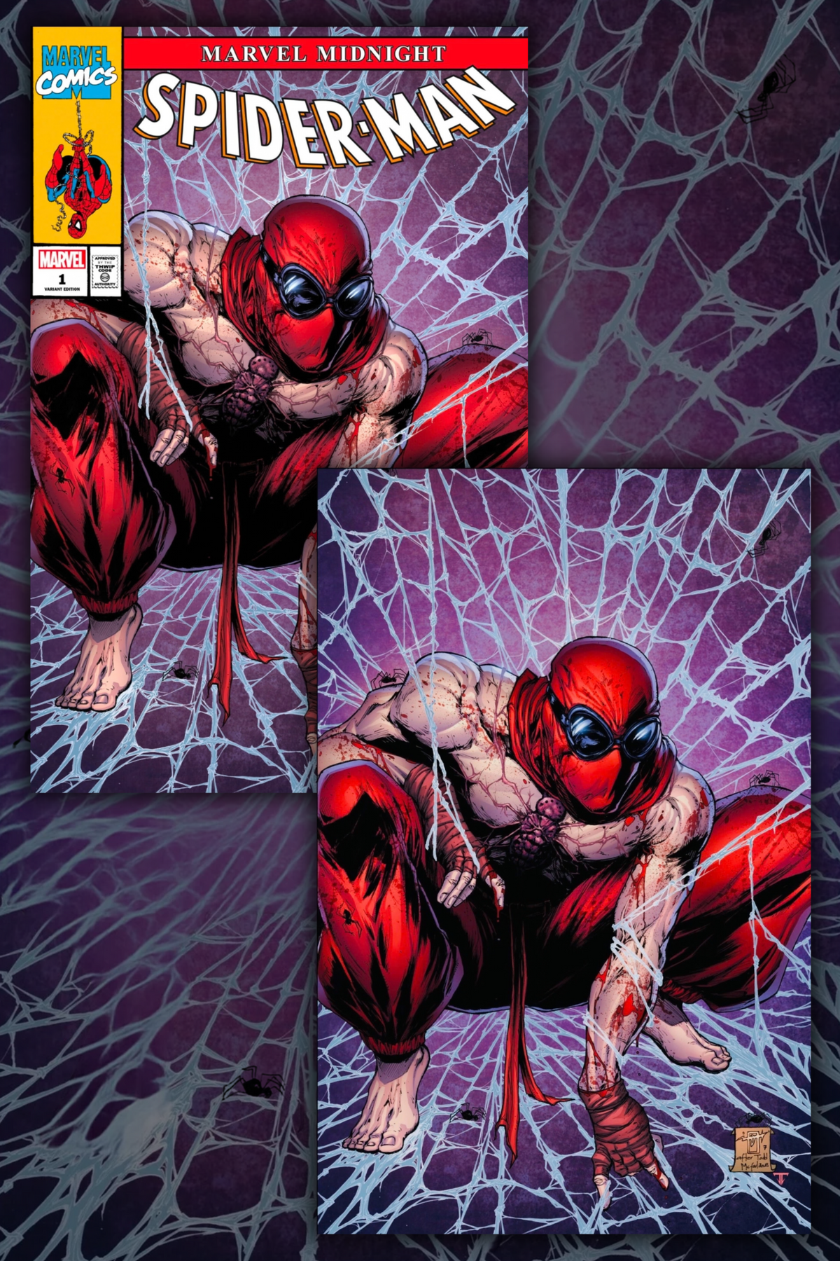 Midnight Spider-man #1 Jonathan Uribe SET OF TWO Trade and Virgin Variants