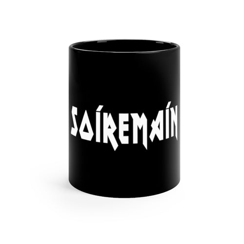 SOÍREMAÍN - BLACK MUG (WHITE LOGO)